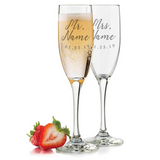 Custom Engraved Champagne Glass (2 pcs a set)