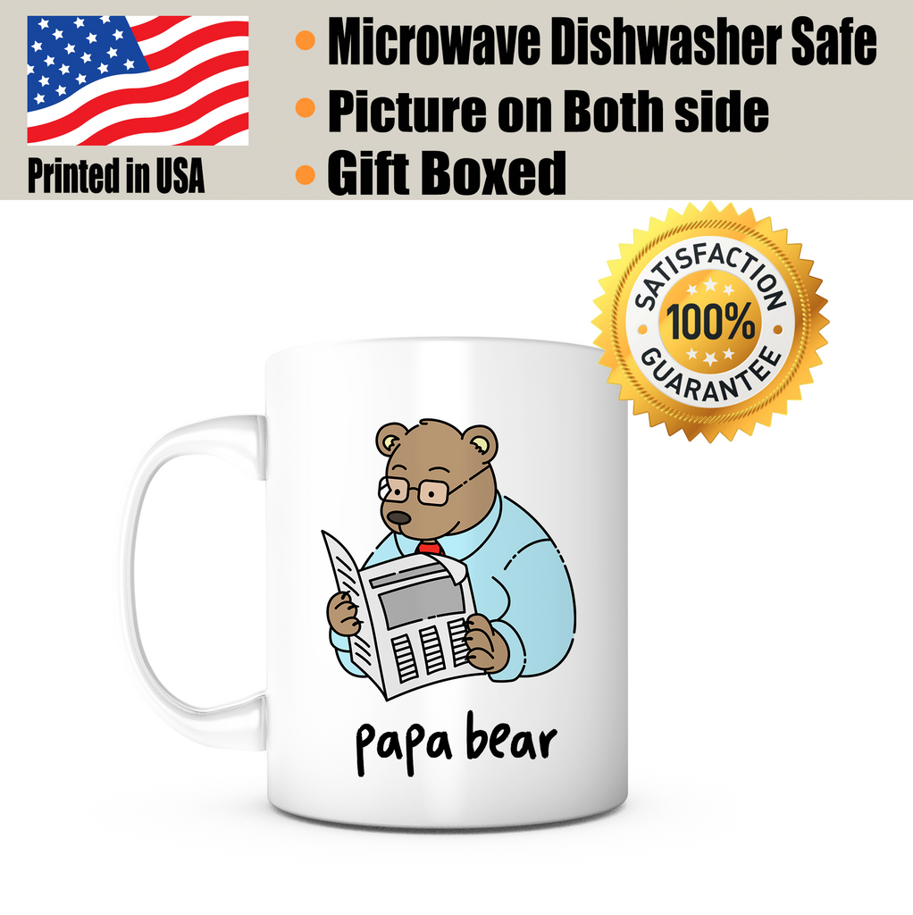 Papa Bear Daddy Mug, Funny Fathers Day Mug, Gift For Dad Fro