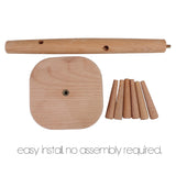 Square Base Wooden Mug Rack with 6 Hooks