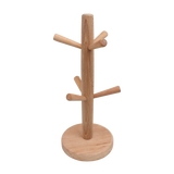 Round Base Wooden Mug Rack with 6 Hooks
