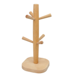 Square Base Wooden Mug Rack with 6 Hooks