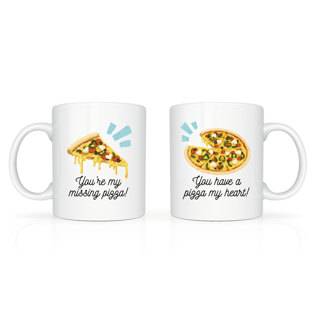 "Missing Pizza" + "A Pizza My Heart" Mug Set