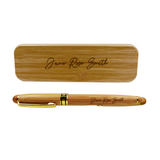 Custom Bamboo Fountain Pen + Case (0.7mm Nib)