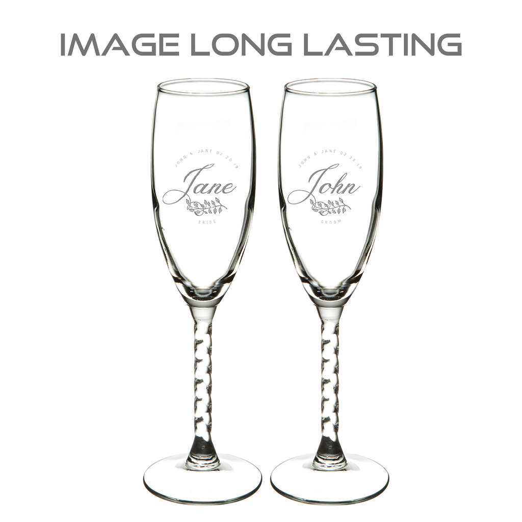 Wedding champagne flutes 2pcs with engraving